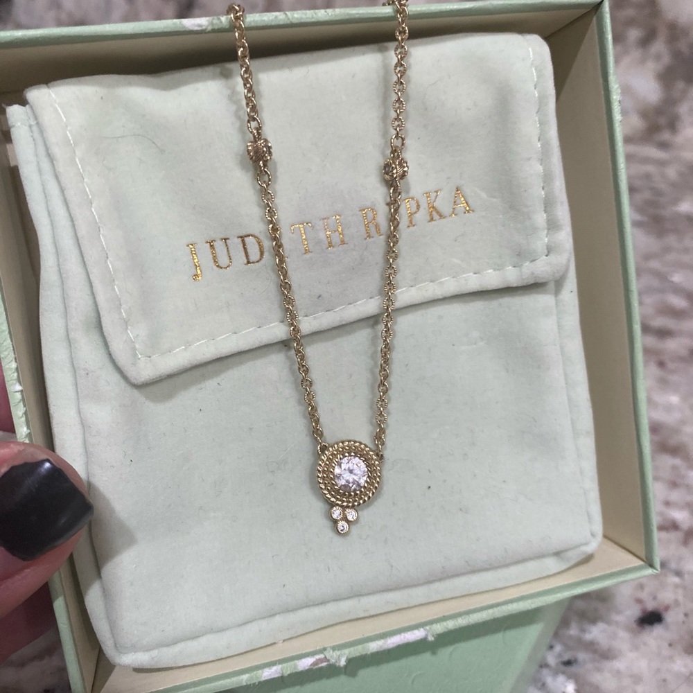 JR Mini Dew Drop Diamond 18k Yellow Gold Necklace